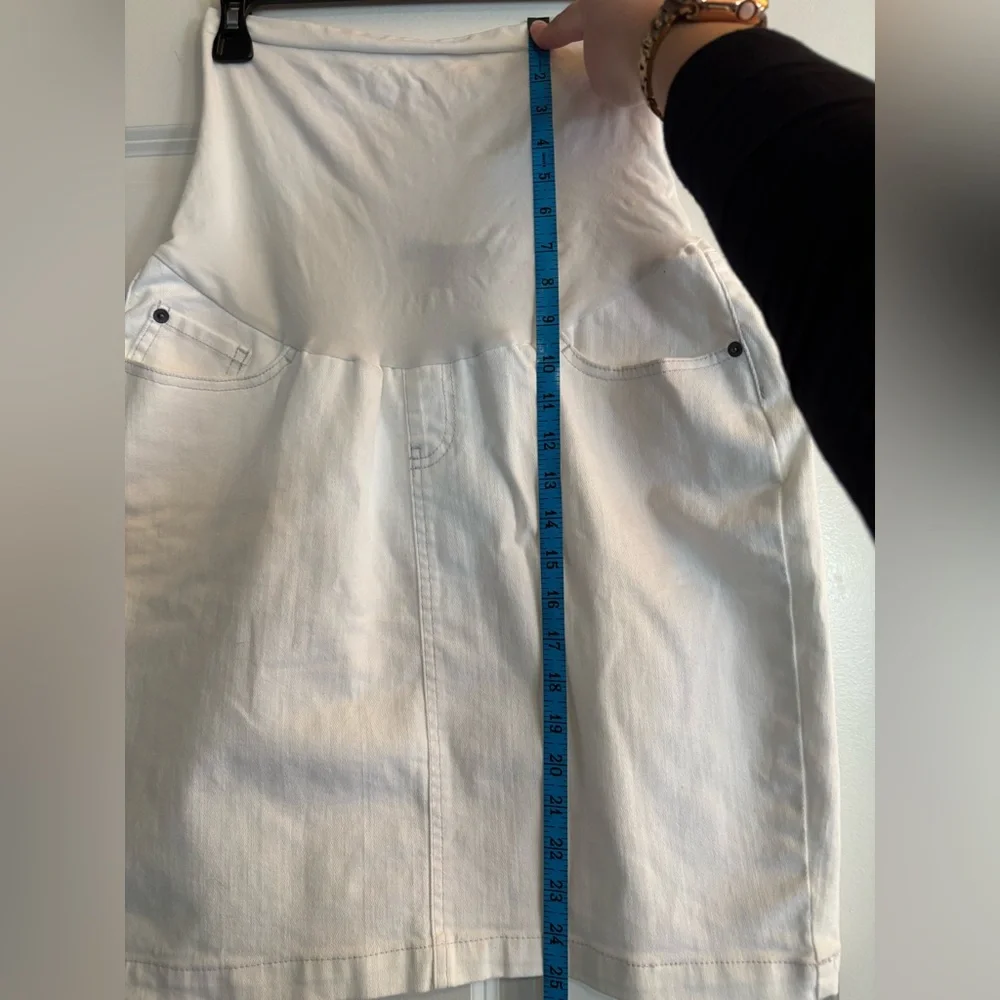 Pea in the Pod Maternity White Jean Skirt, size Large - Picture 10 of 10